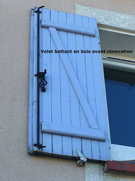 Ancien volet battant en Bois - Rénovation réalisé par Eco Fenêtres à Pechbonnieu (31140)
